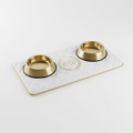 Quilted Leather Monogram Pet Feeding Mat