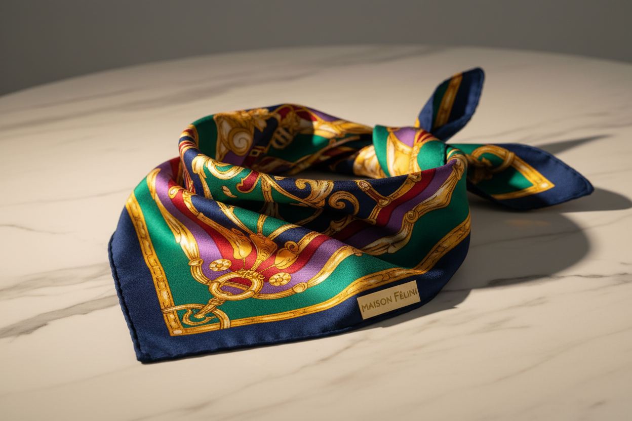 Luxury Silk Pet Bandana Scarf