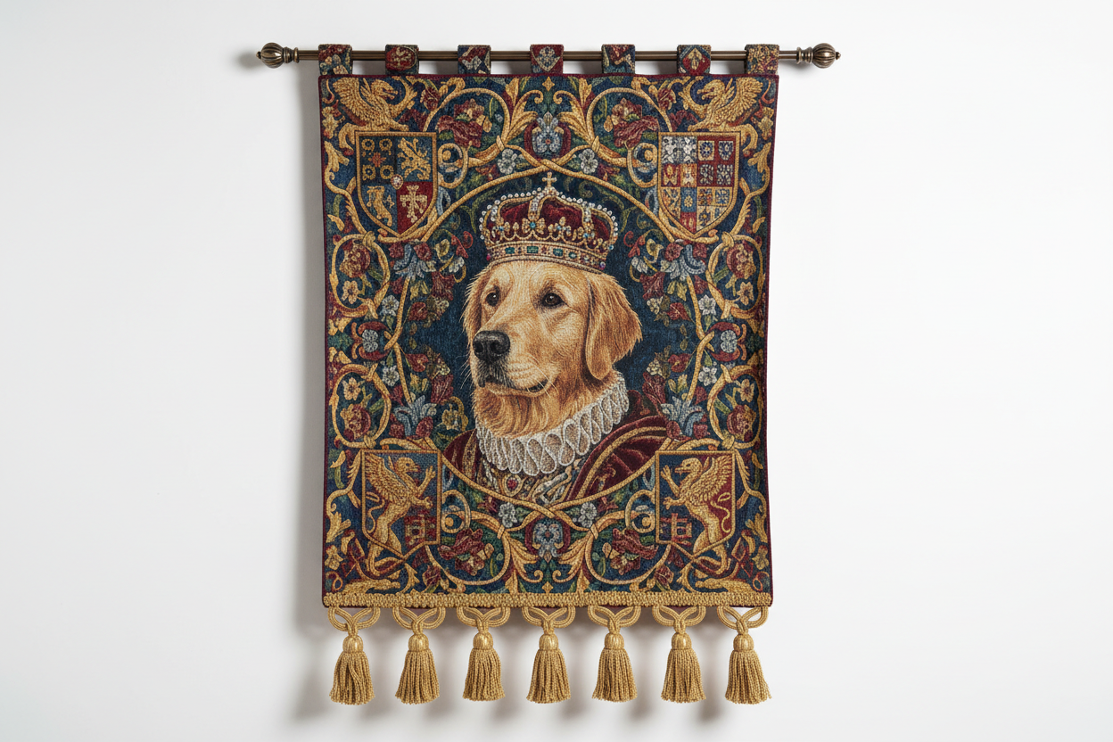 Royal Pet Portrait Tapestry Wall Hanging