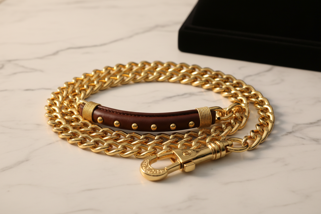 Gold Chain Pet Leash