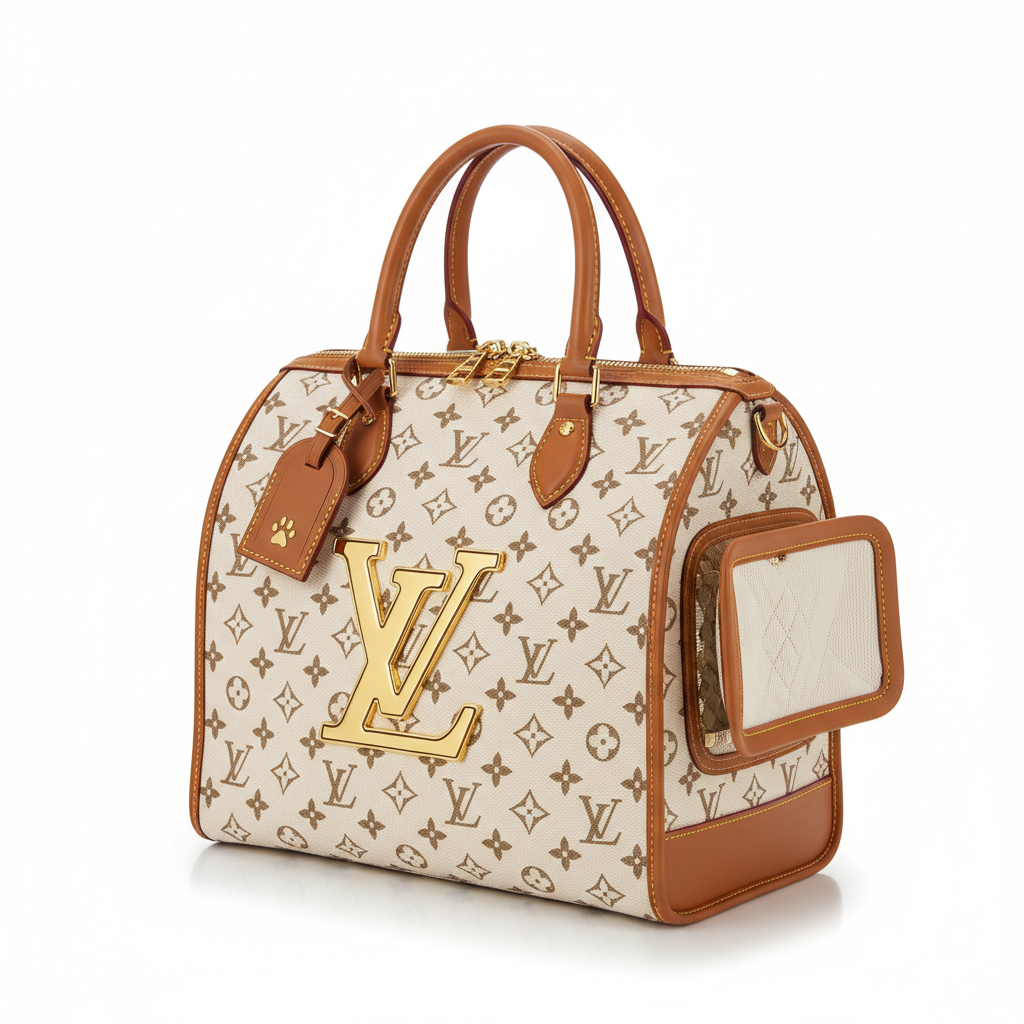 Monogram Canvas & Leather Pet Tote Carrier