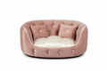Blush Pink Tufted Velvet Pet Car Seat