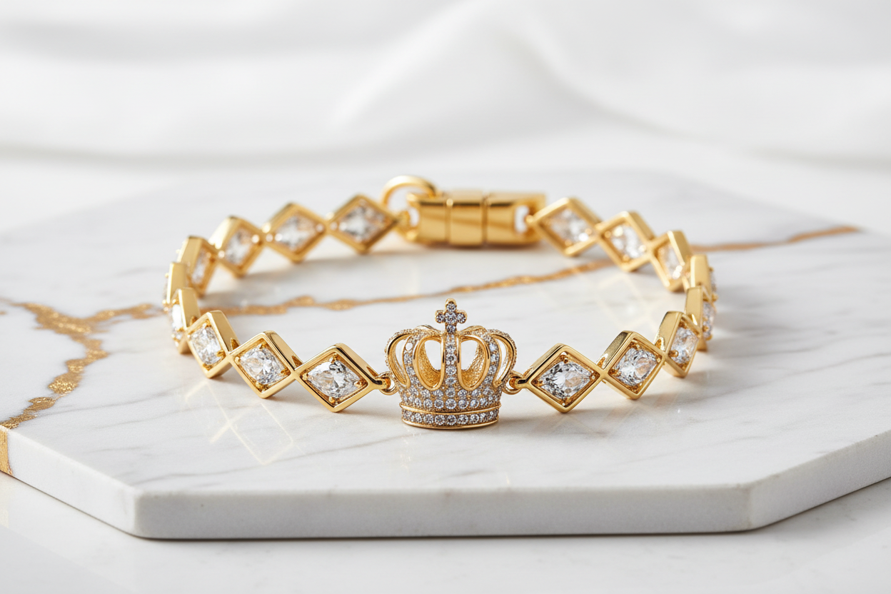Gold Chain & Diamond-Cut Dog Collar