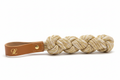 Gold Braided Rope & Leather Pet Tug Toy