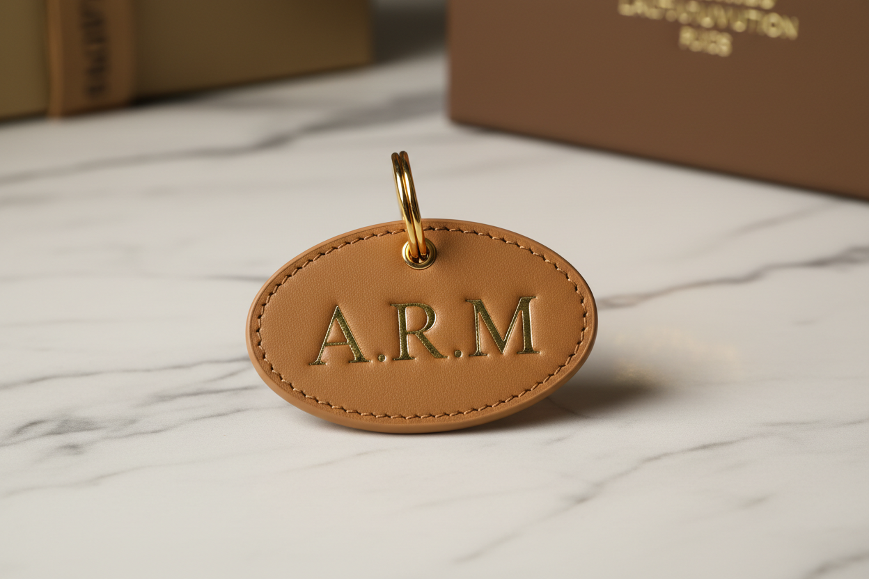 Monogram Leather Pet ID Tag