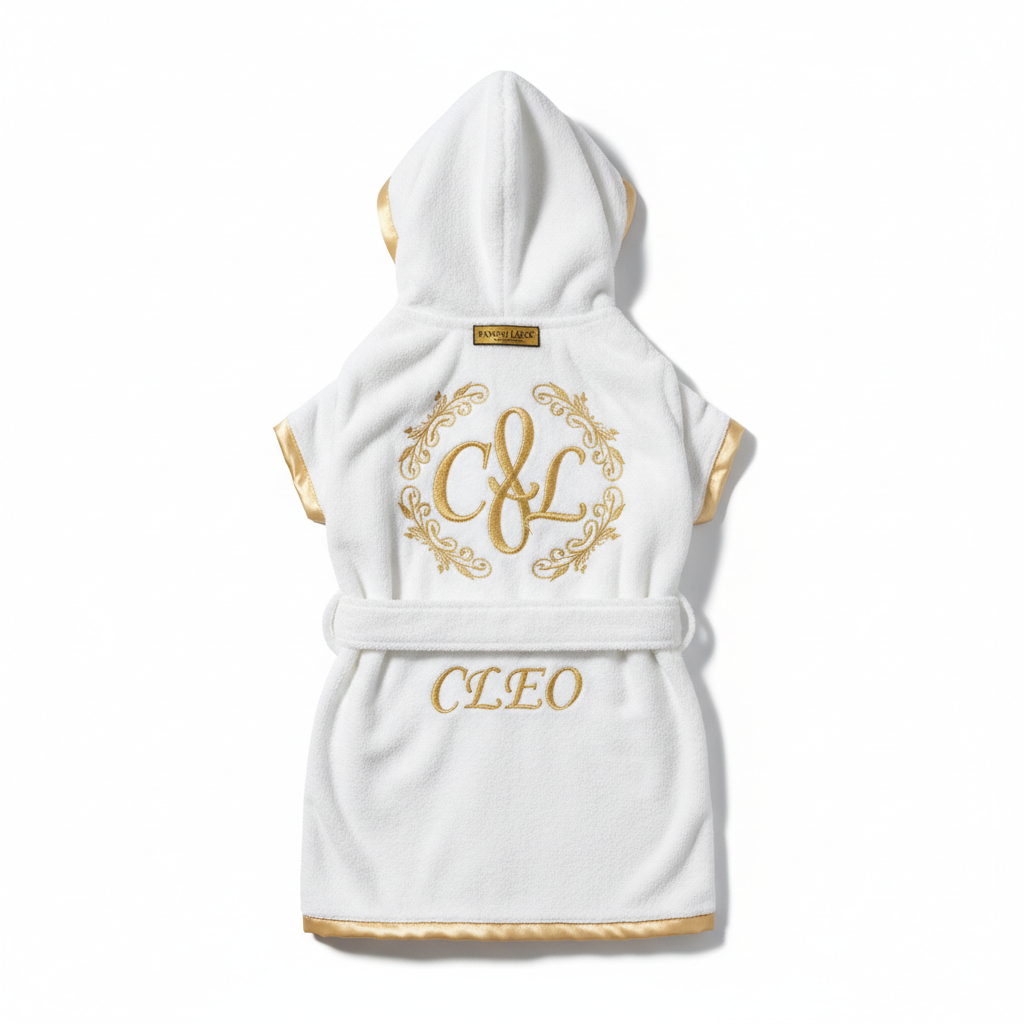 Monogram Plush Terry Pet Bathrobe