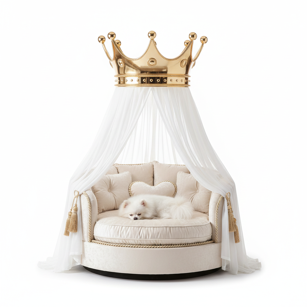 Princess Crown Canopy Pet Bed