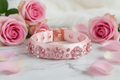 Blush Pink Floral Crystal Dog Collar