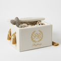 Monogram Linen Pet Toy & Accessory Storage Box