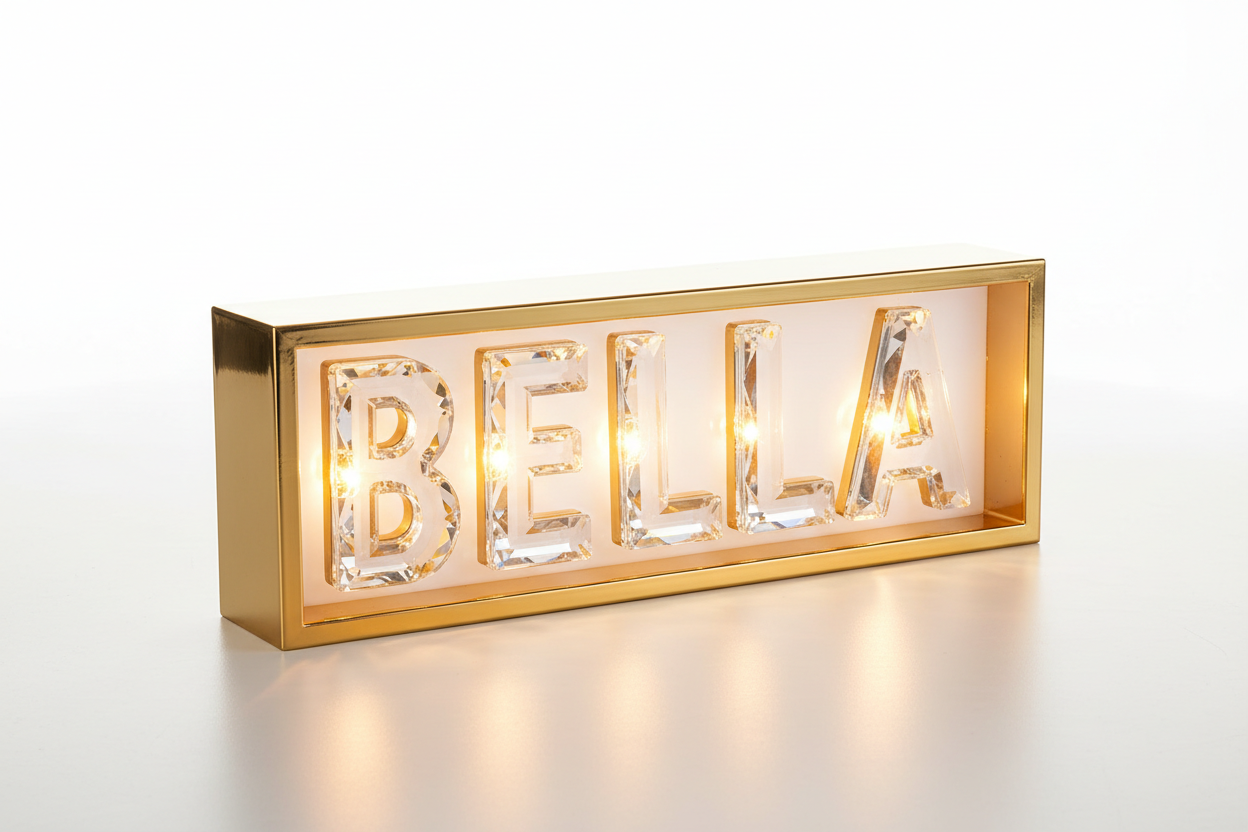 Gold Marquee Pet Name Light Box