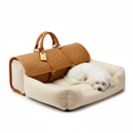 Monogram Leather Foldable Travel Pet Bed