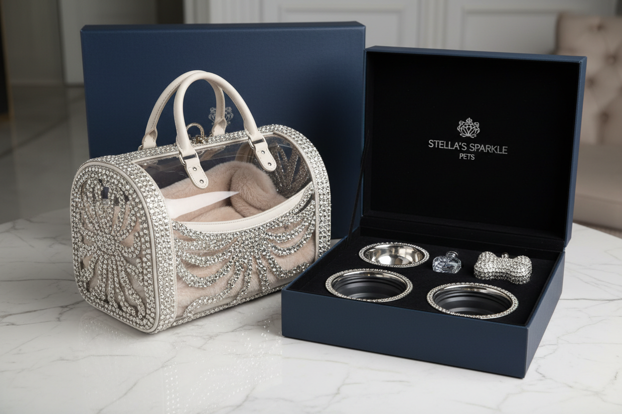 Swarovski Crystal Pet Travel Set