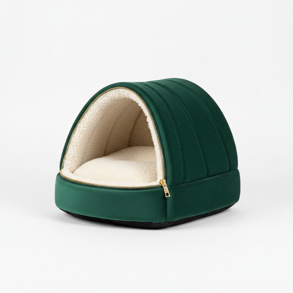Sherpa & Velvet Luxury Pet Cave Bed