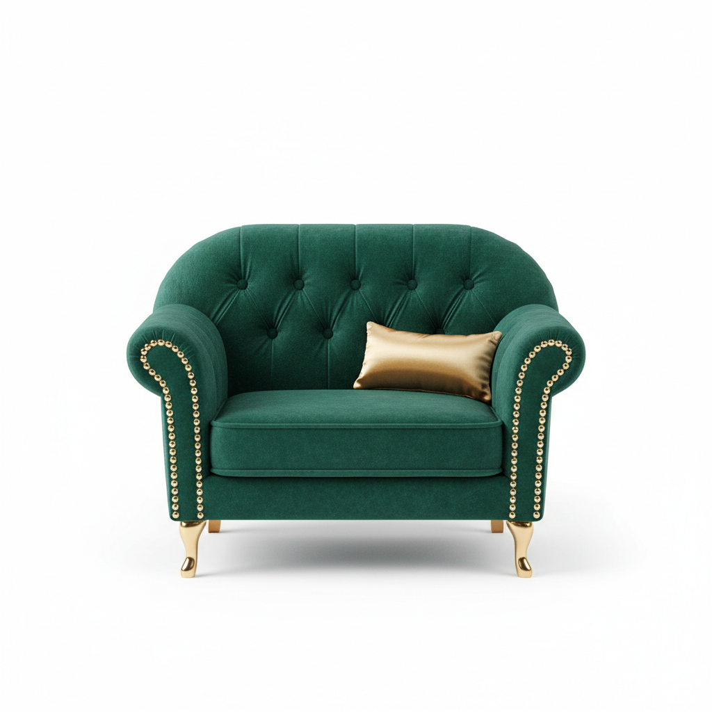 Velvet & Gold Nail Head Pet Sofa