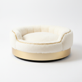 Ivory Faux Fur Donut Luxury Pet Bed