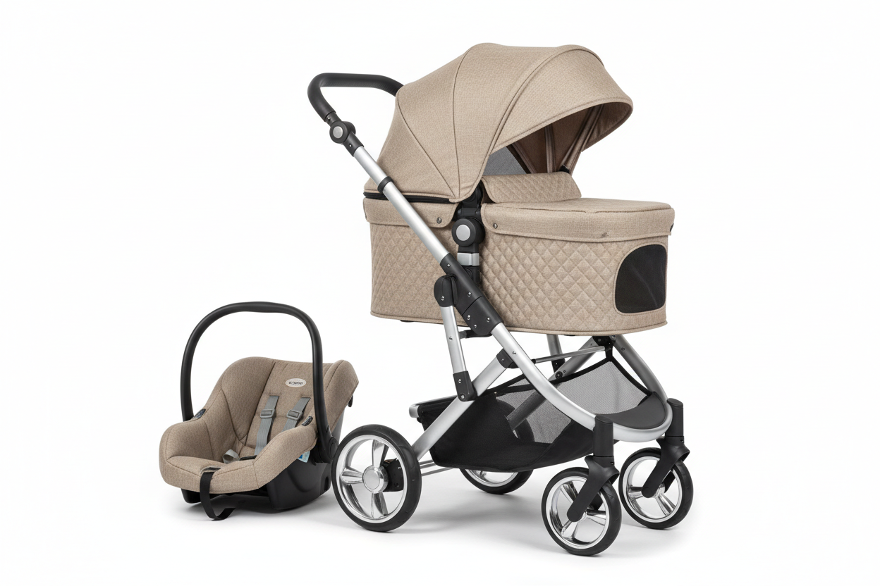 Champagne Convertible Pet Stroller & Car Seat Combo