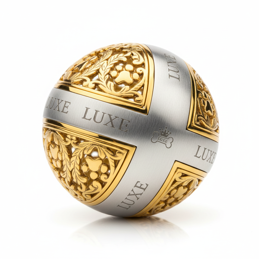 Engraved Gold & Silver Pet Fetch Ball