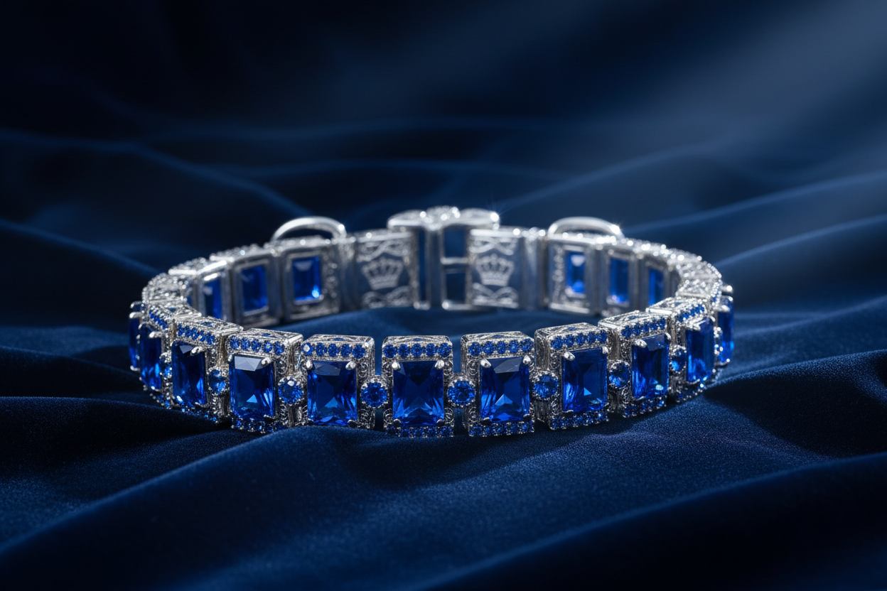 Cobalt Blue Sapphire Crystal Dog Collar