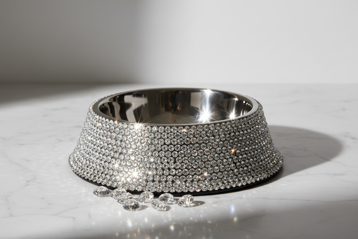 Swarovski Crystal Pet Food Bowl
