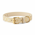 Gold Embossed Monogram Leather Pet Collar