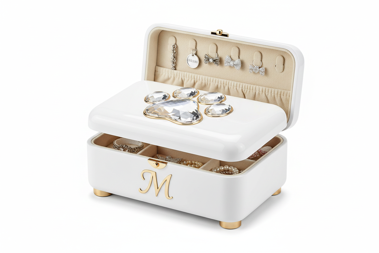 Monogram Crystal Pet Jewelry & Keepsake Box