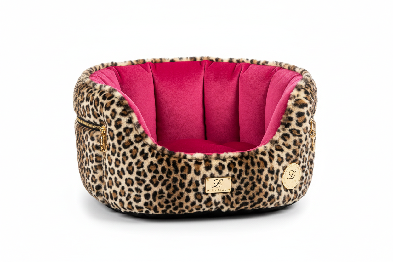 Leopard Print Glam Pet Car Seat