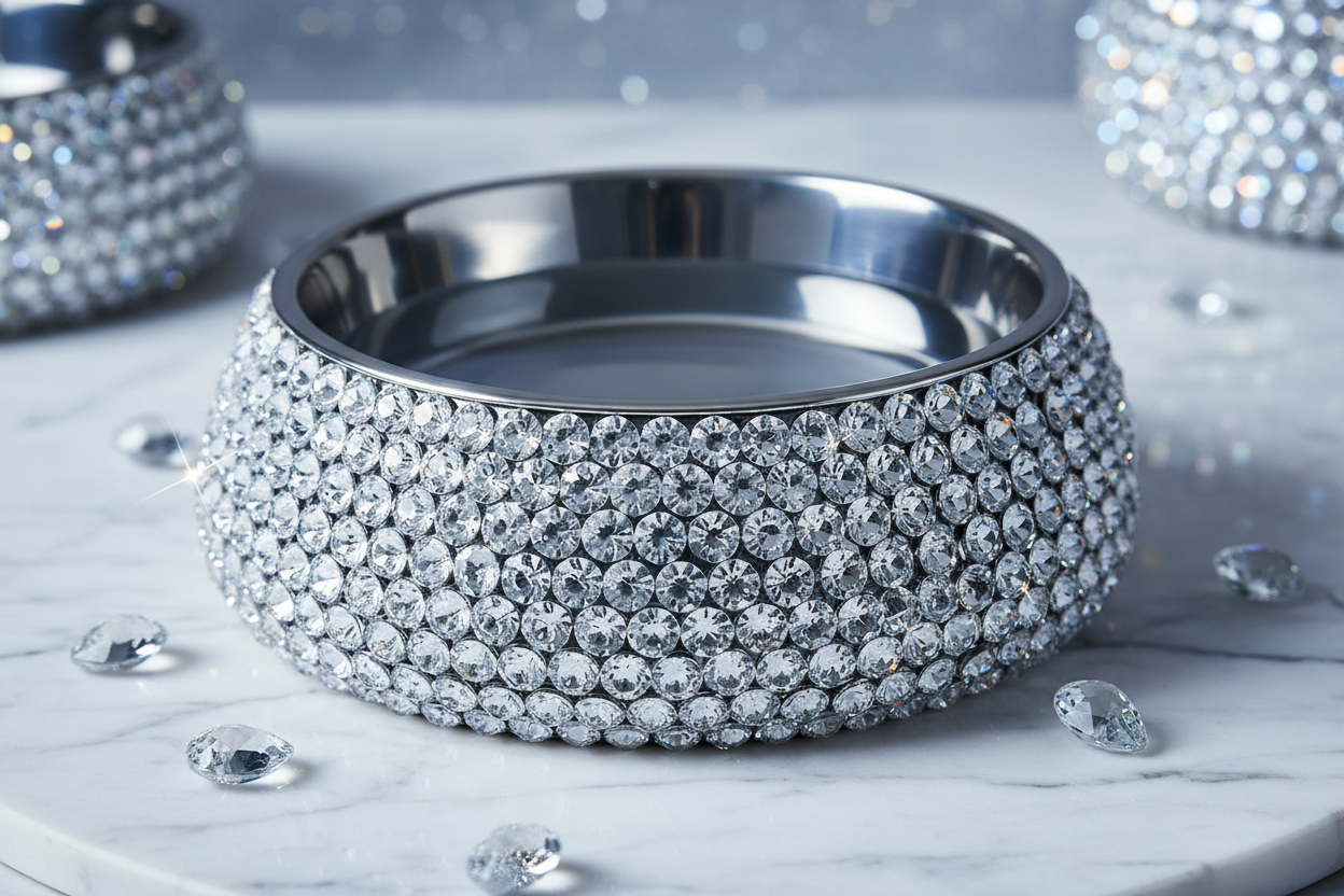 Swarovski Crystal Pet Water Bowl