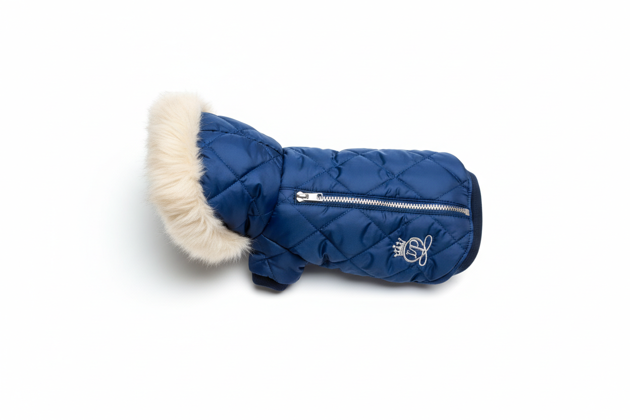 Cobalt Blue Puffer Dog Jacket