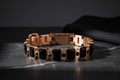 Black Onyx & Rose Gold Dog Collar