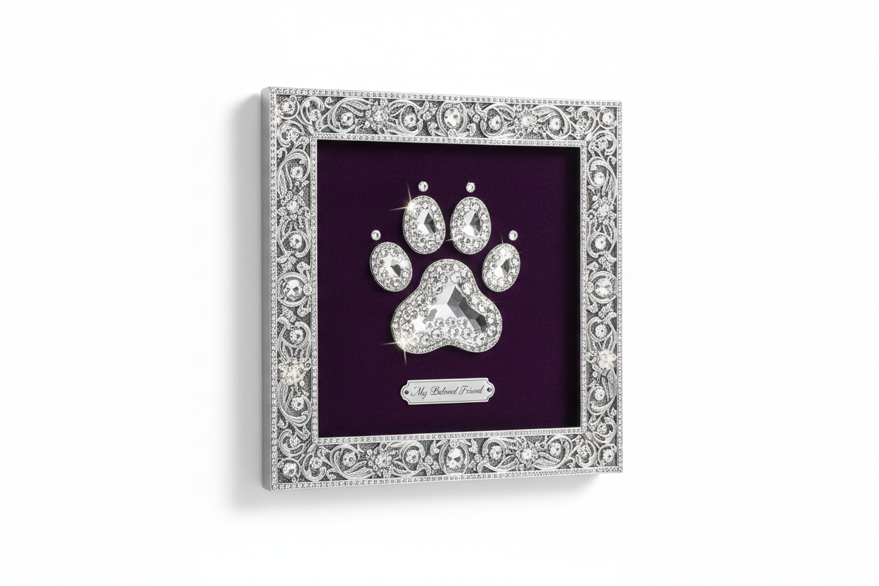 Crystal Paw Print Keepsake Shadow Box