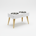 White Gloss & Gold Leg Pet Dining Table