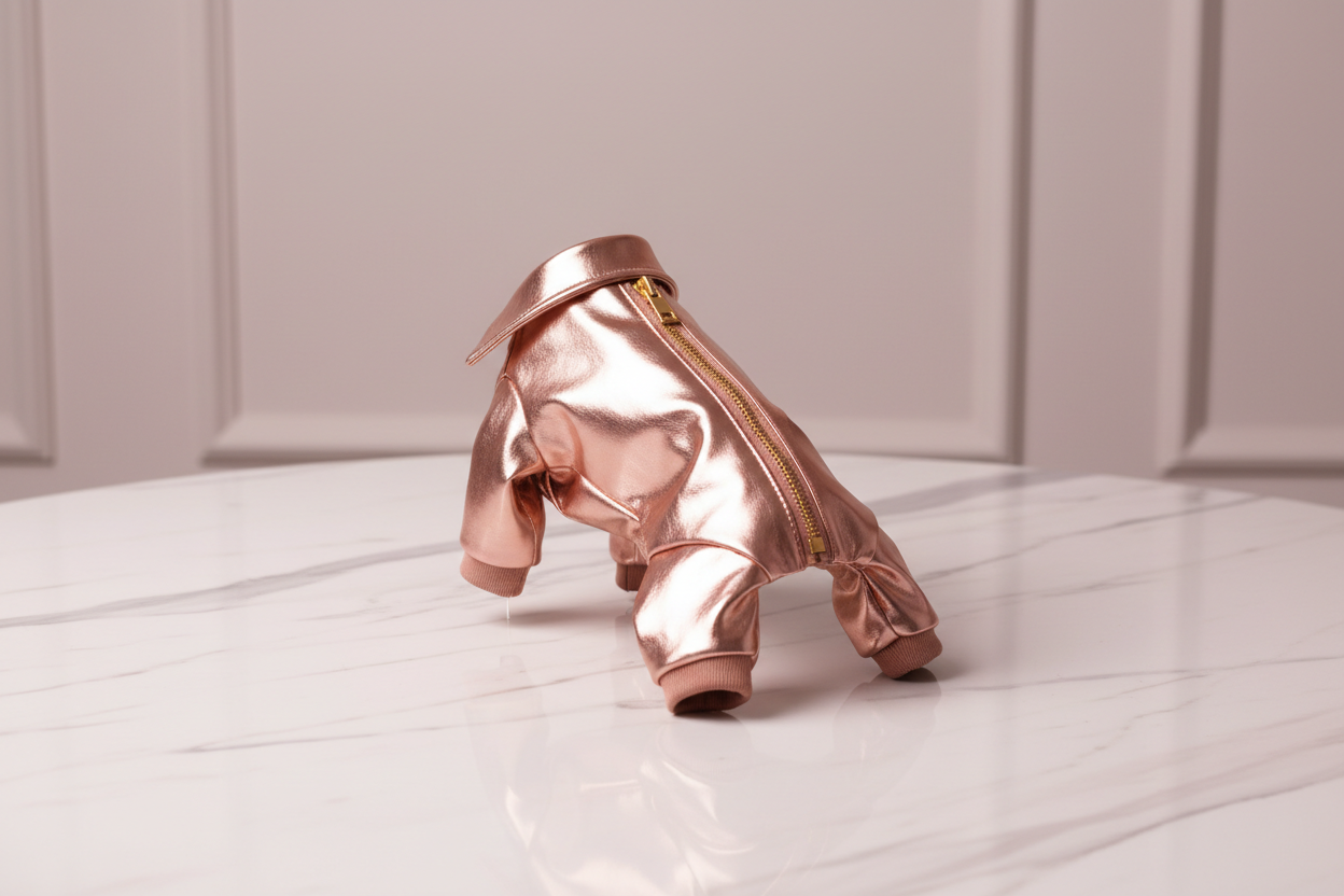 Rose Gold Metallic Dog Jumpsuit