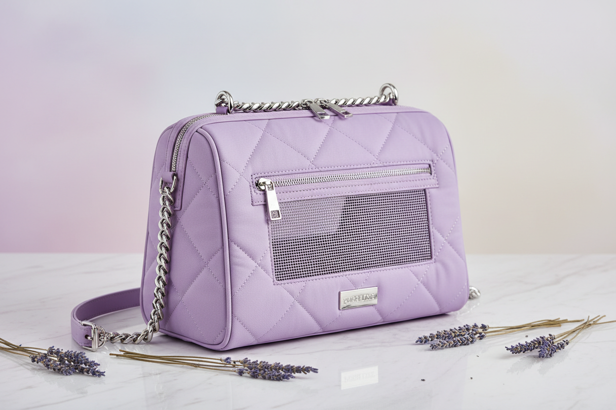 Lavender Quilted Pet Carrier