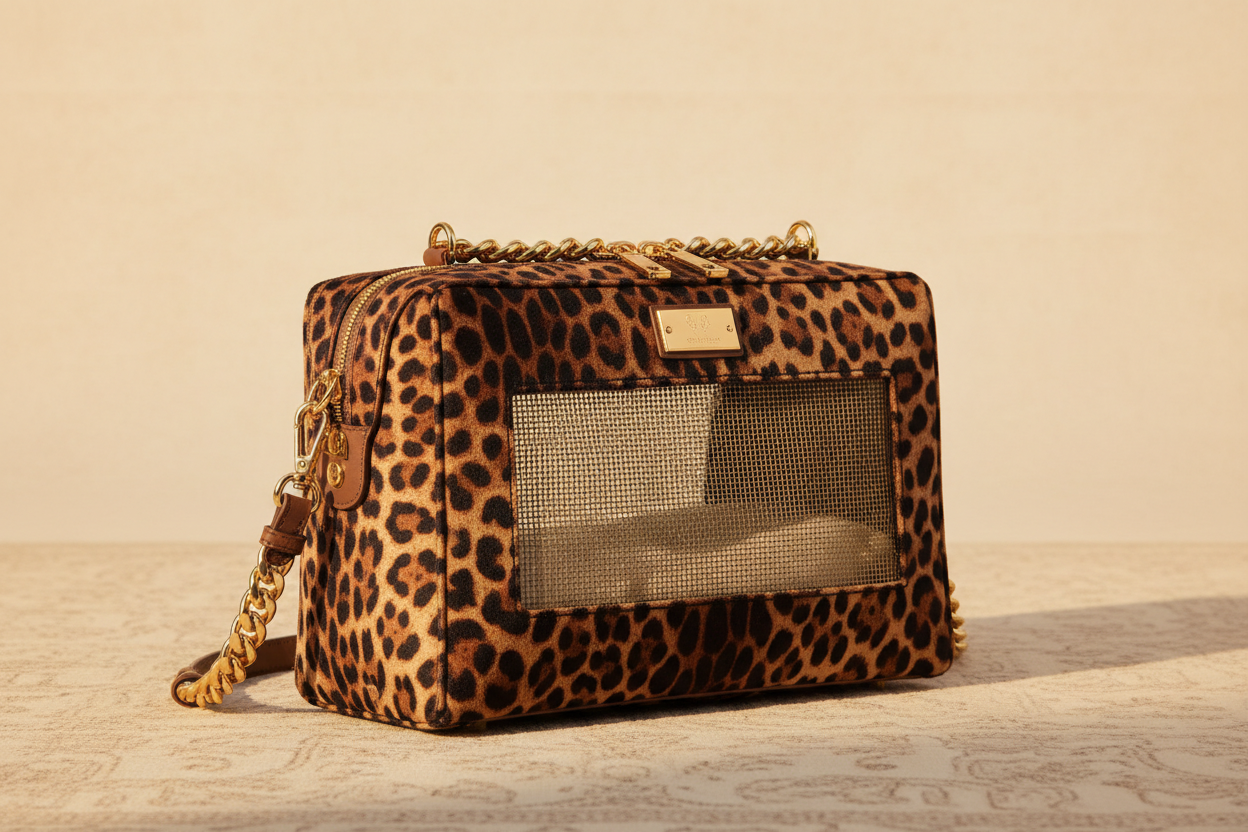 Leopard Print Couture Pet Carrier